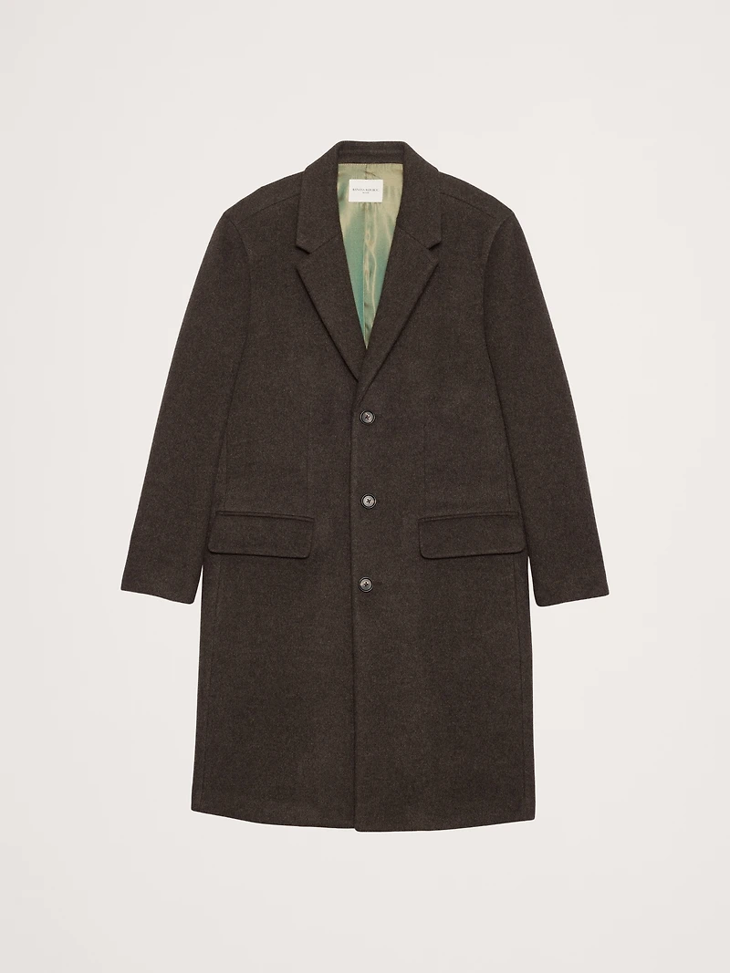 Italian Melton Wool-Blend Top Coat