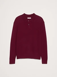 Merino Waffle-Knit Sweater Polo