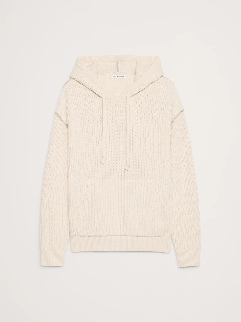 Merino-Cotton Sweater Hoodie