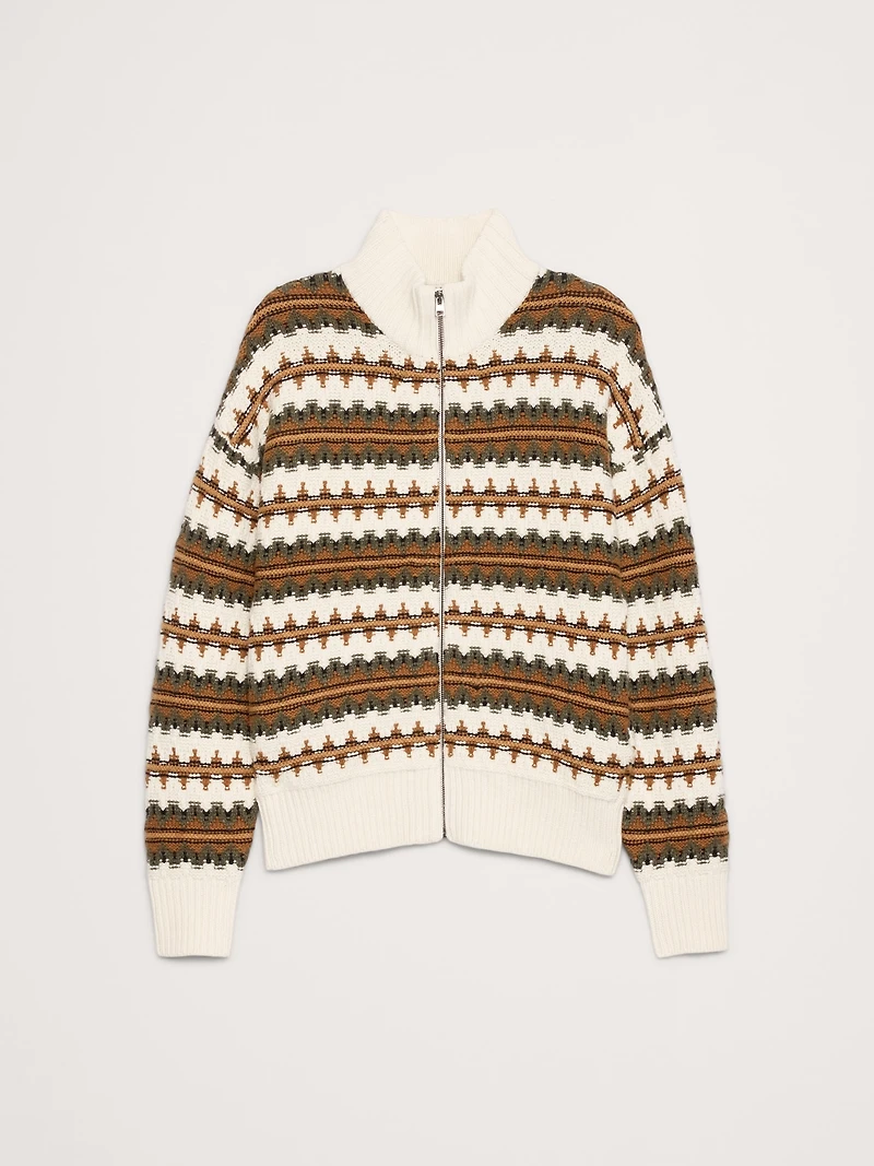 Fairisle Merino-Blend Sweater Jacket