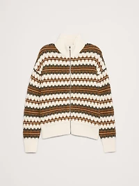 Fairisle Merino-Blend Sweater Jacket