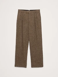 Relaxed Pleated Italian Herringbone Pant
