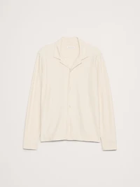 Herringbone Cotton Long-Sleeve Resort Shirt