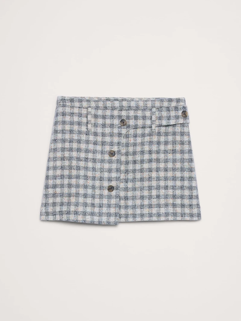 Italian Tweed Wrap Mini Skirt