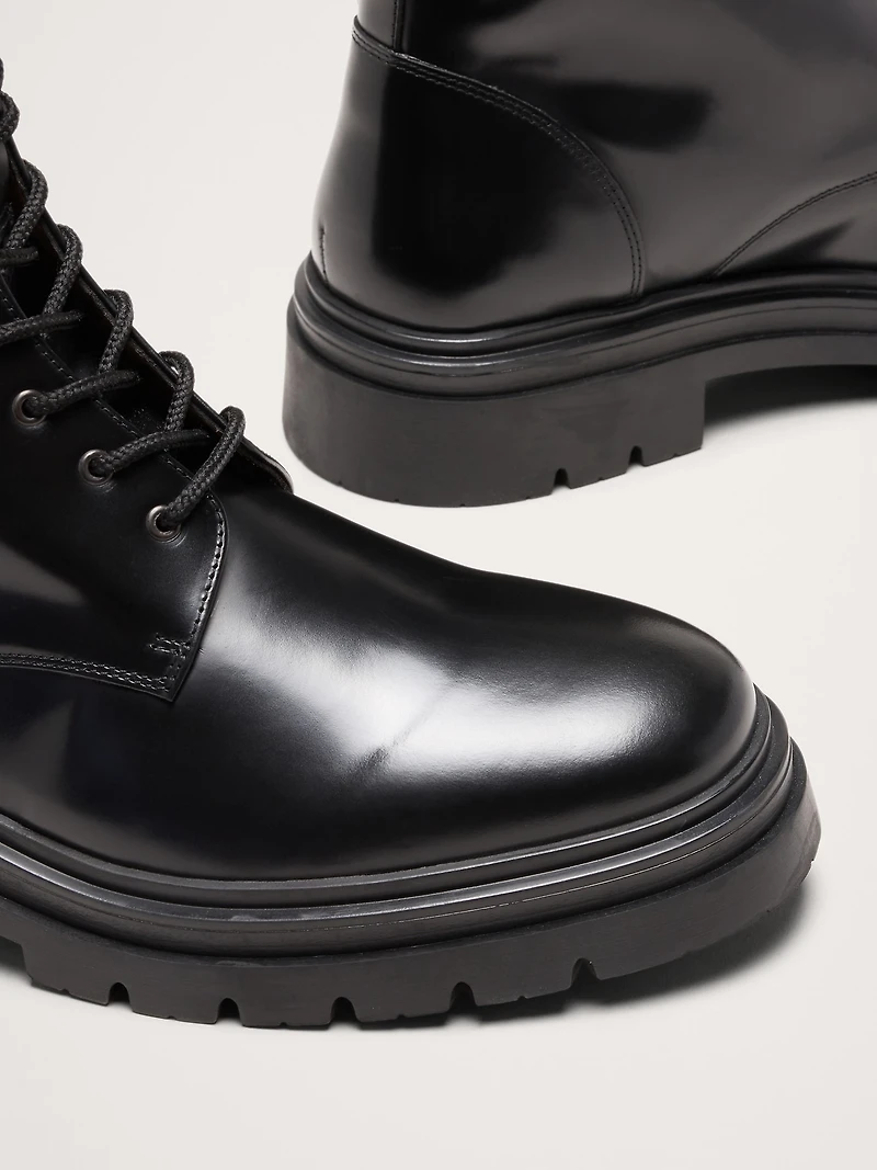 Italian Leather Combat Boot