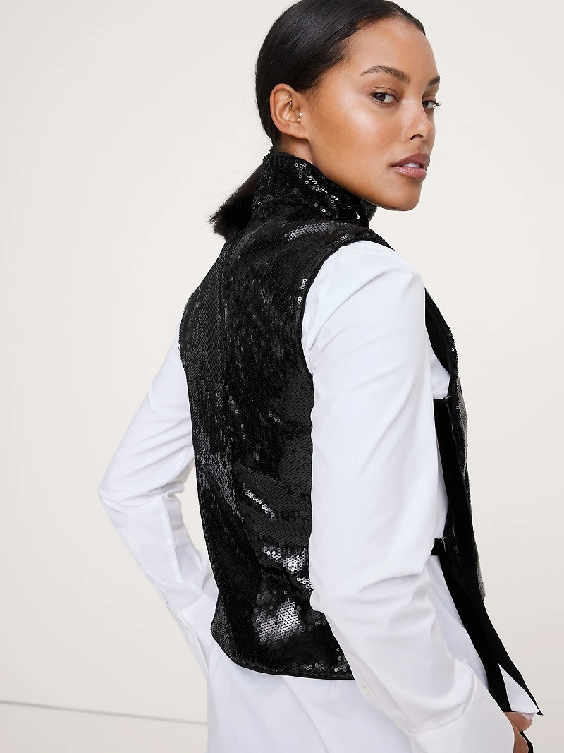 Sequin Open-Side Top