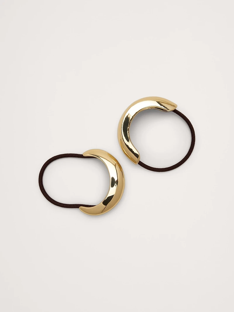 Metal Accent Hair Tie 2-Pack