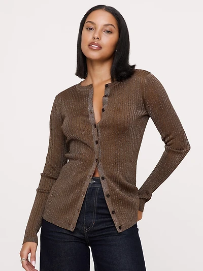 Metallic Cardigan Sweater