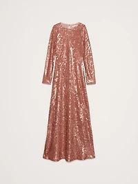 Bias-Cut Sequin Maxi Dress