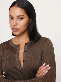 Metallic Cardigan Sweater