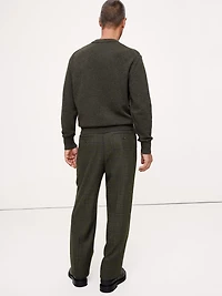 Straight Flannel Pleated Dress Pant