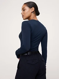 Luxe Wool-Blend Crew-Neck T-Shirt