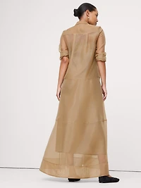 Organza Maxi Shirt Dress