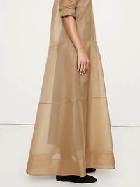Organza Maxi Shirt Dress