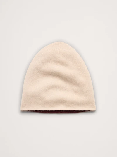 Reversible Brushed Wool-Cashmere Beanie