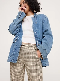 Mid-Rise Bootcut Italian Flannel Belted Pant