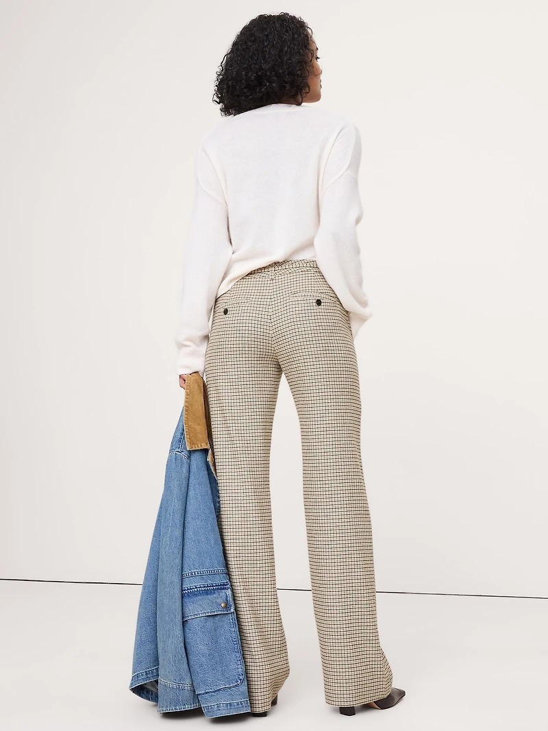 Mid-Rise Bootcut Italian Flannel Belted Pant
