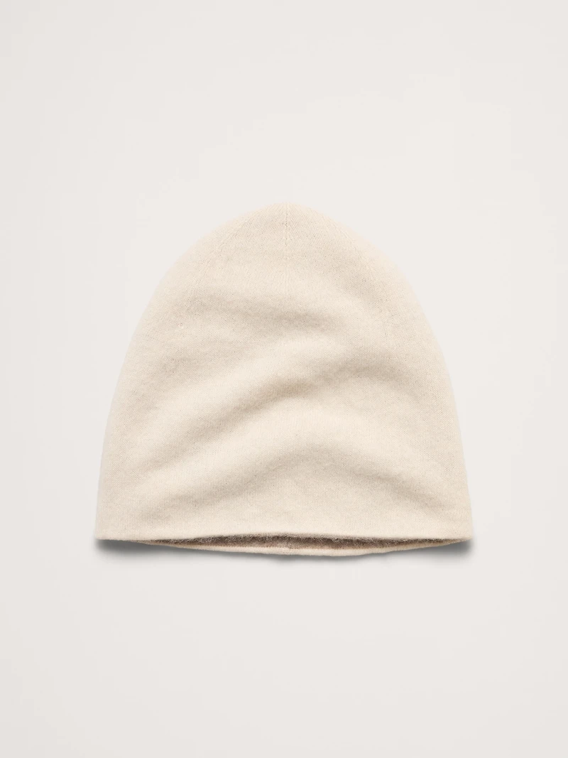 Reversible Brushed Wool-Cashmere Beanie