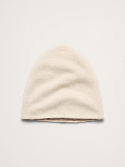 Reversible Brushed Wool-Cashmere Beanie