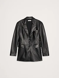 Fitted Leather Blazer