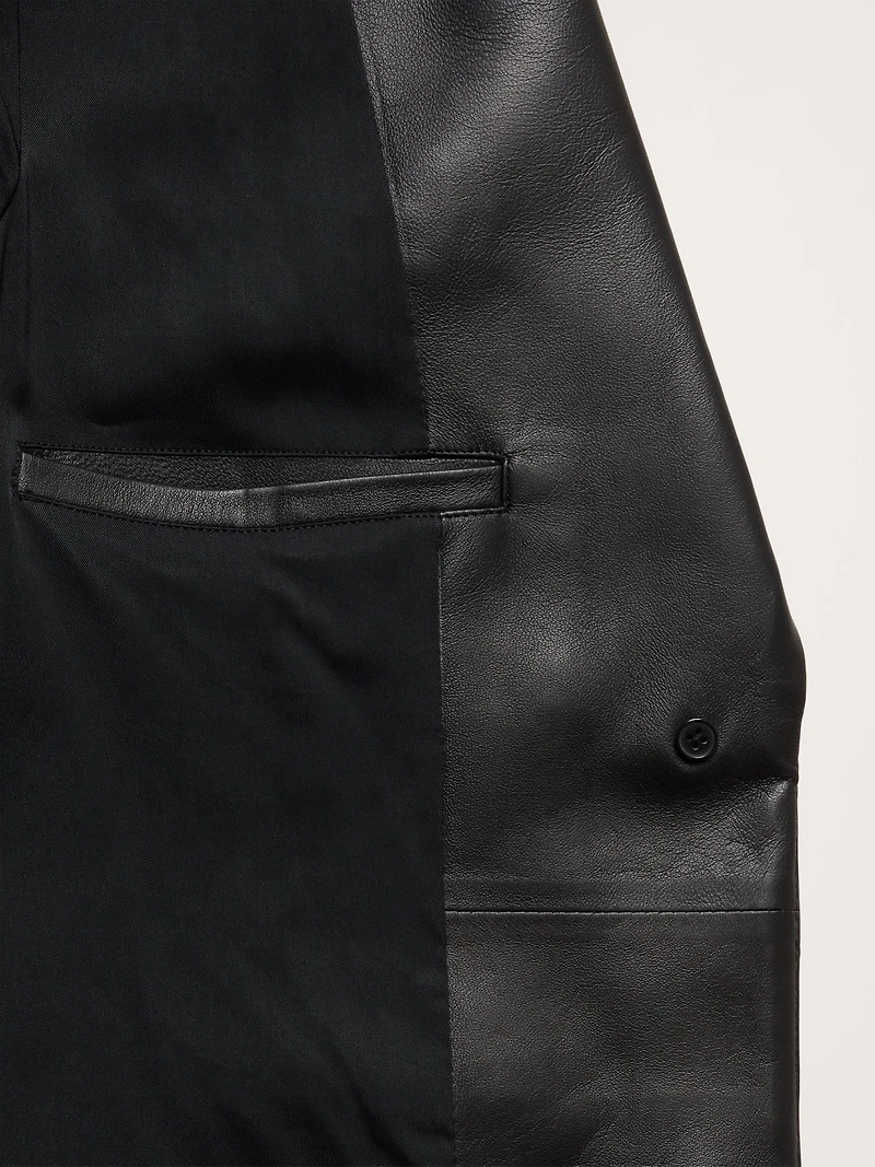 Fitted Leather Blazer