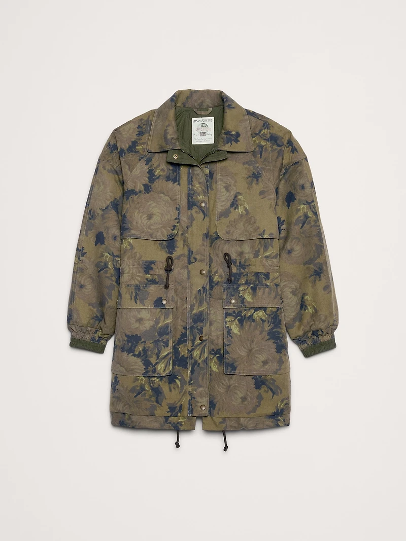 Floral Quilted Parka