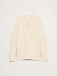 Italian Merino-Blend Cable Tunic Sweater