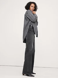 Denim Curve-Hem Shirt