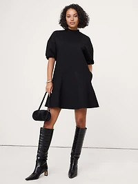 Everywhere Ponte Puff-Sleeve Mini Dress