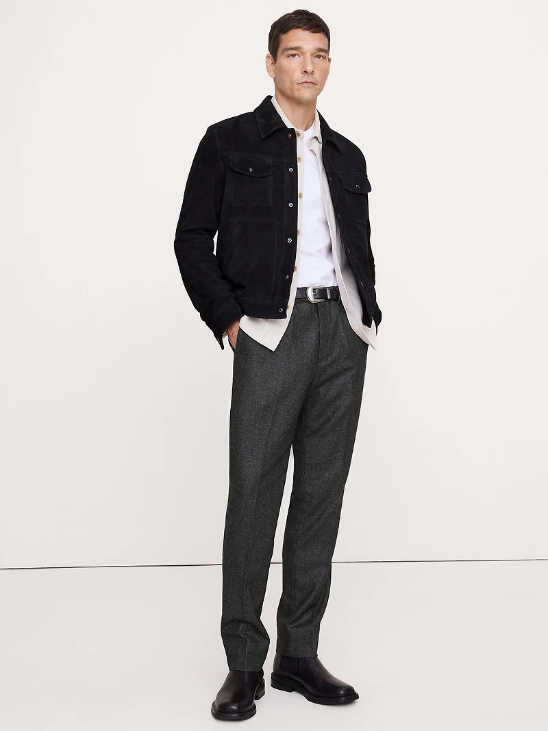 Slim Italian Flannel Dress Pant