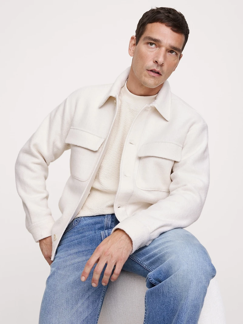 Boiled Wool-Blend Shirt Jacket