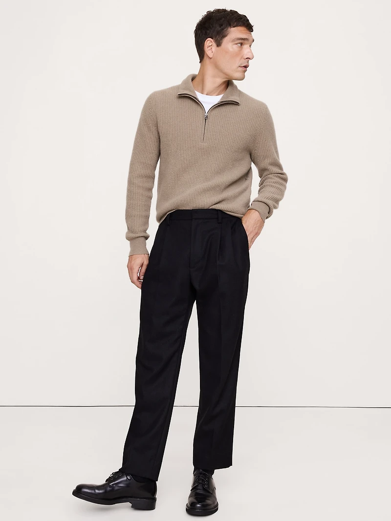 Italian Merino-Cashmere Half-Zip Sweater