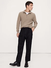 Italian Merino-Cashmere Half-Zip Sweater
