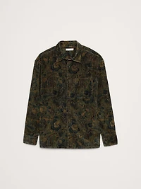 Relaxed-Fit Floral Corduroy Overshirt