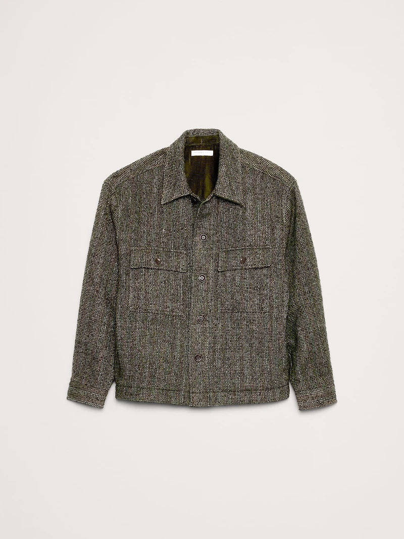 Relaxed-Fit Heavy Overshirt with Wool