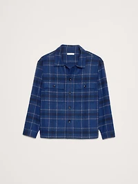 Relaxed-Fit Plaid Heavy Overshirt with Wool