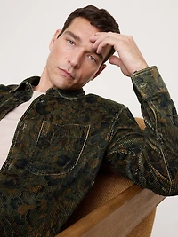 Relaxed-Fit Floral Corduroy Overshirt