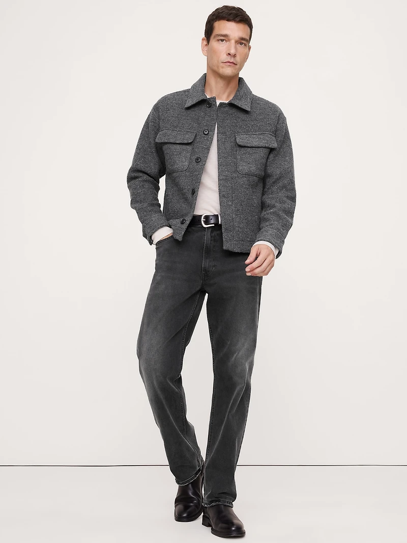 Boiled Wool-Blend Shirt Jacket