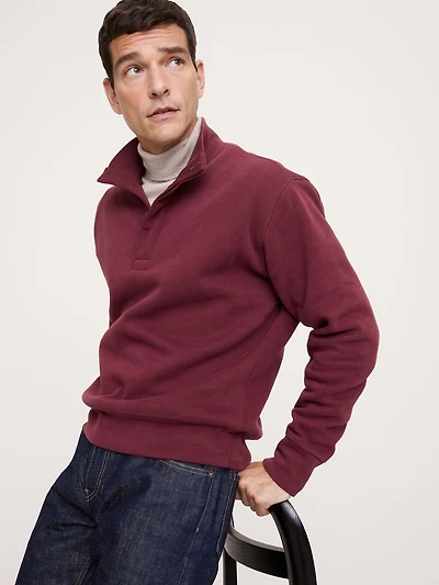 Double-Knit Mock-Neck Sweatshirt