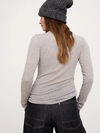 Sheer Lyocell-Wool Long-Sleeve T-Shirt