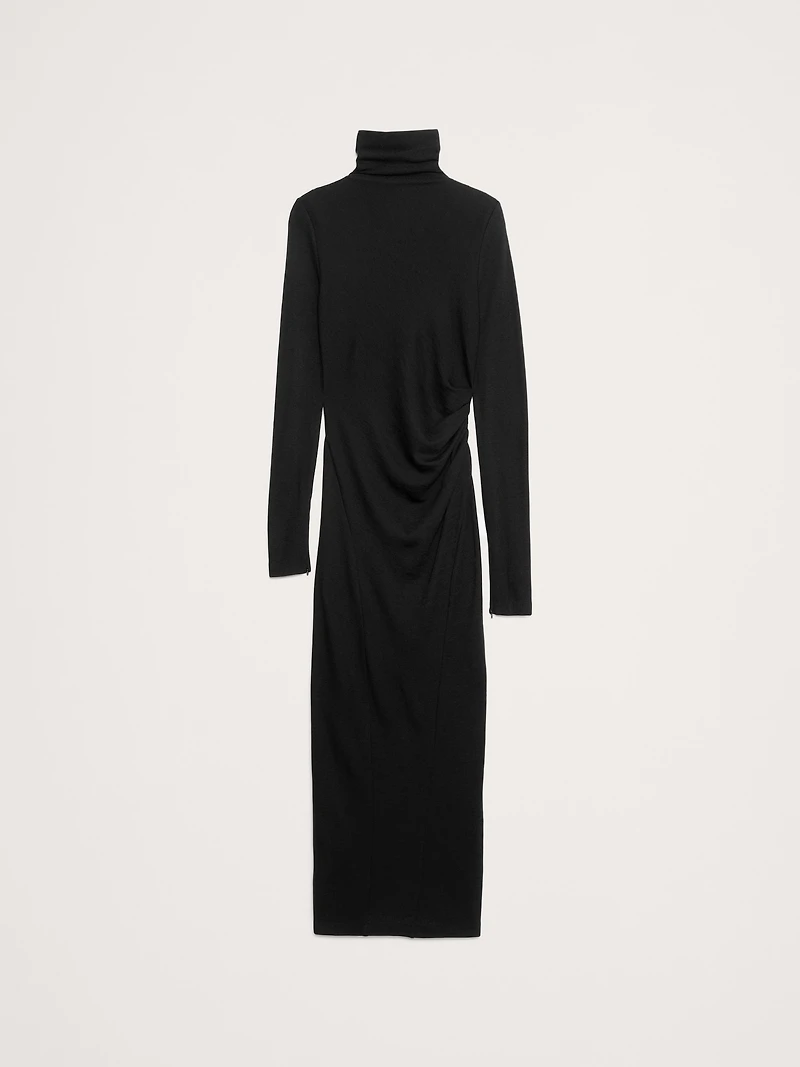 Wool-Blend Jersey Ruched Maxi Dress