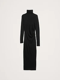 Wool-Blend Jersey Ruched Maxi Dress