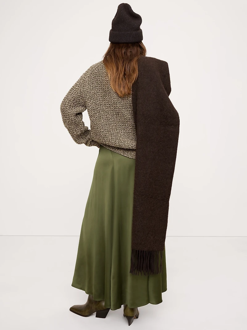 Stretch-Satin Maxi Skirt