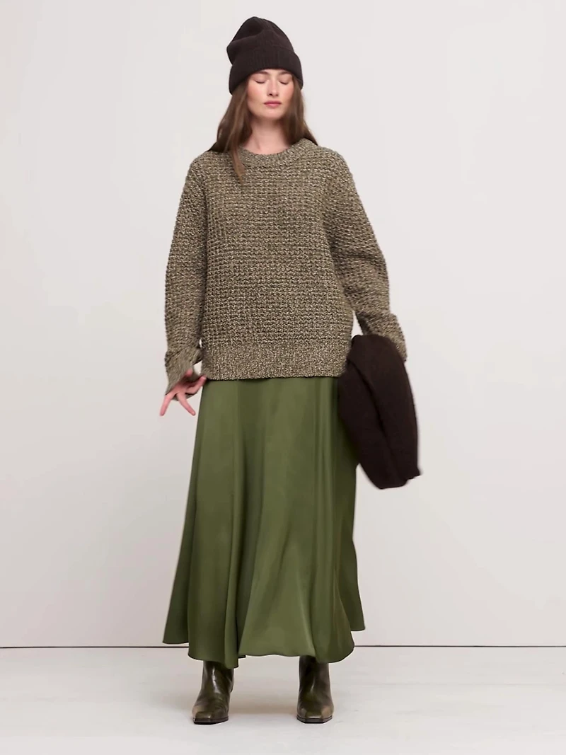 Stretch-Satin Maxi Skirt