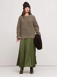 Stretch-Satin Maxi Skirt