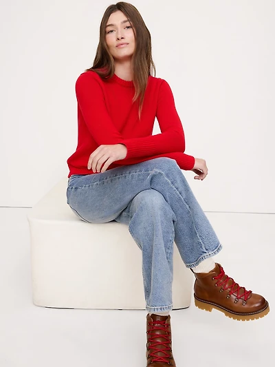 Cotton-Silk Crew-Neck Sweater