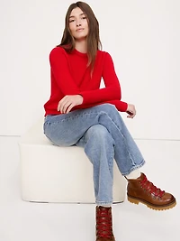 Cotton-Silk Crew-Neck Sweater