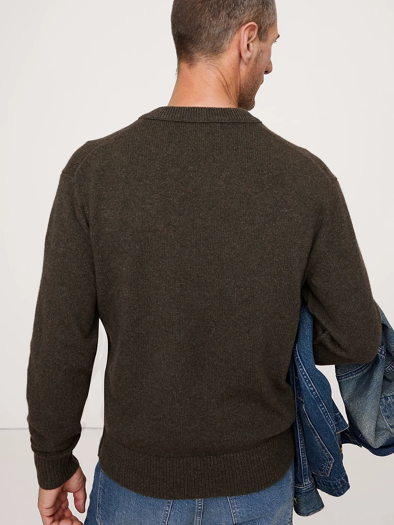 Italian Merino-Blend V-Neck Sweater