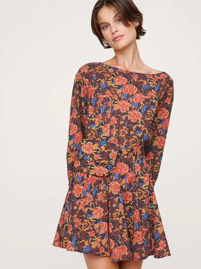Cotton Mini Dress with Belt Bag