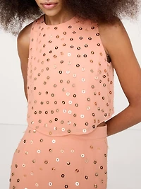 Embellished Chiffon Midi Skirt